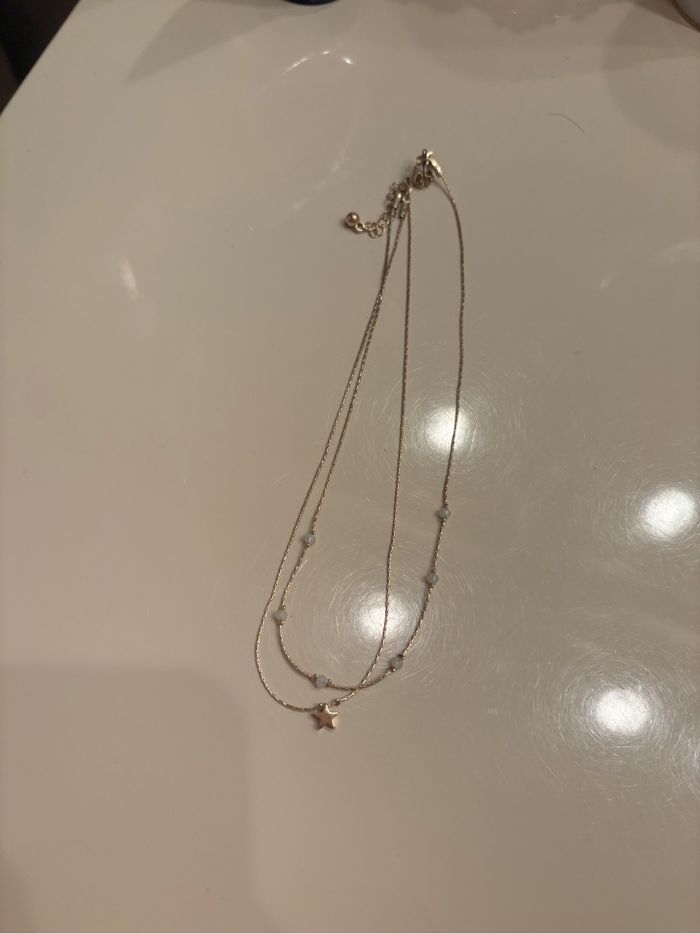 Target Gold Layered Star & Bead Necklace
